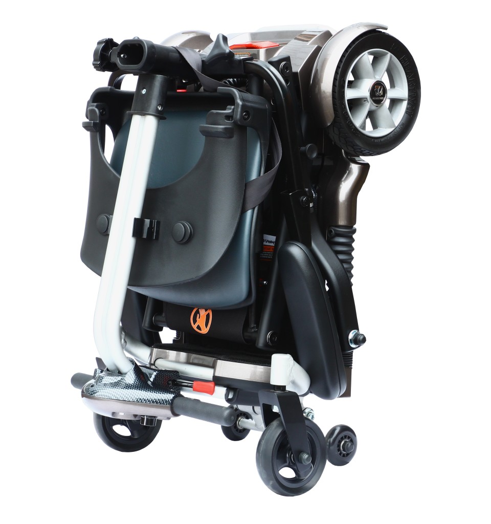S19T Folding Attendant Power Wheelchair - Folded